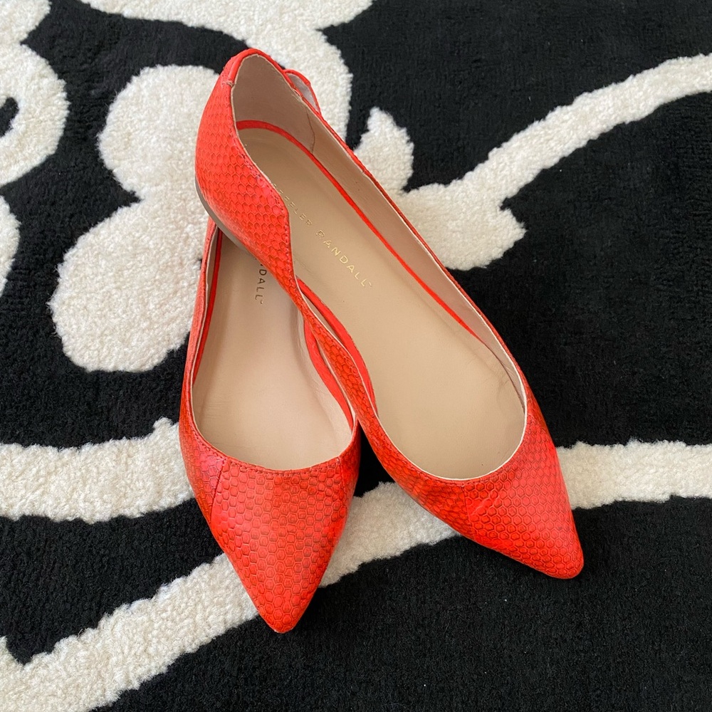 Loeffler Randall Milla Electric Orange Ballet Flat Sz 6